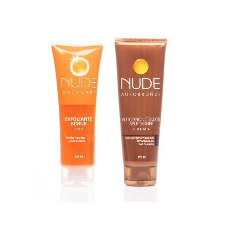 Autobronceador Nude en Crema mas Exfoliante Nude con descuento en